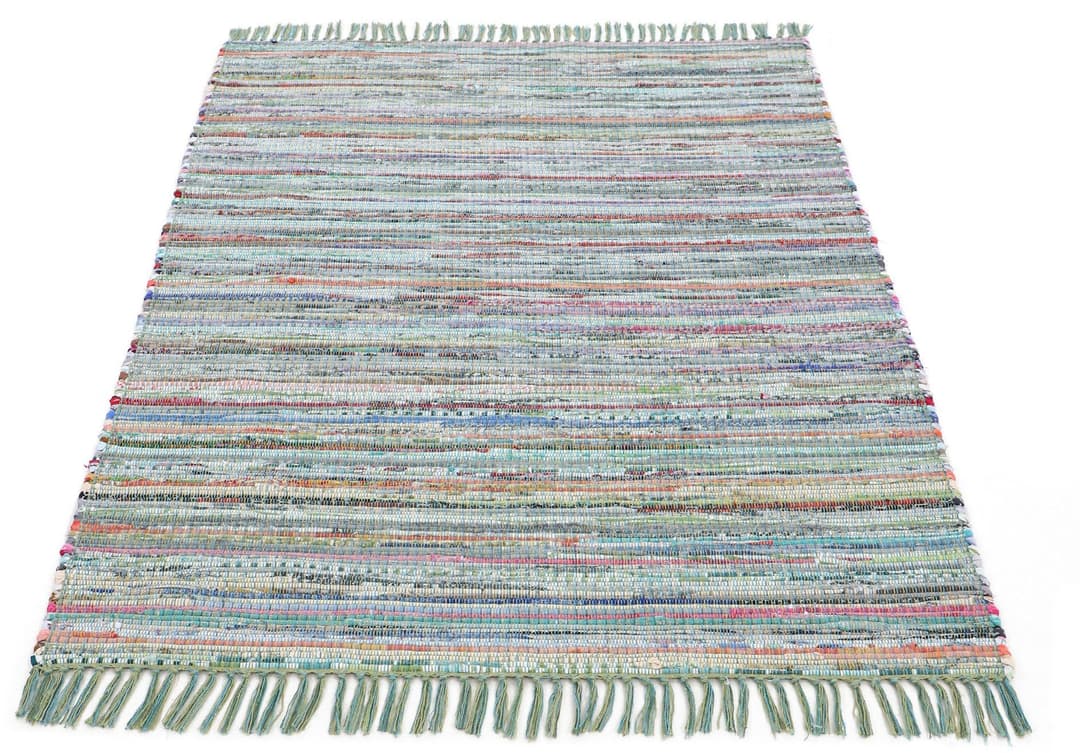 carpetfine Kelim Chindi Teppich | Grün