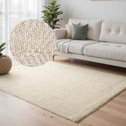 ELLE DECORATION Wollteppich Majoli | Beige