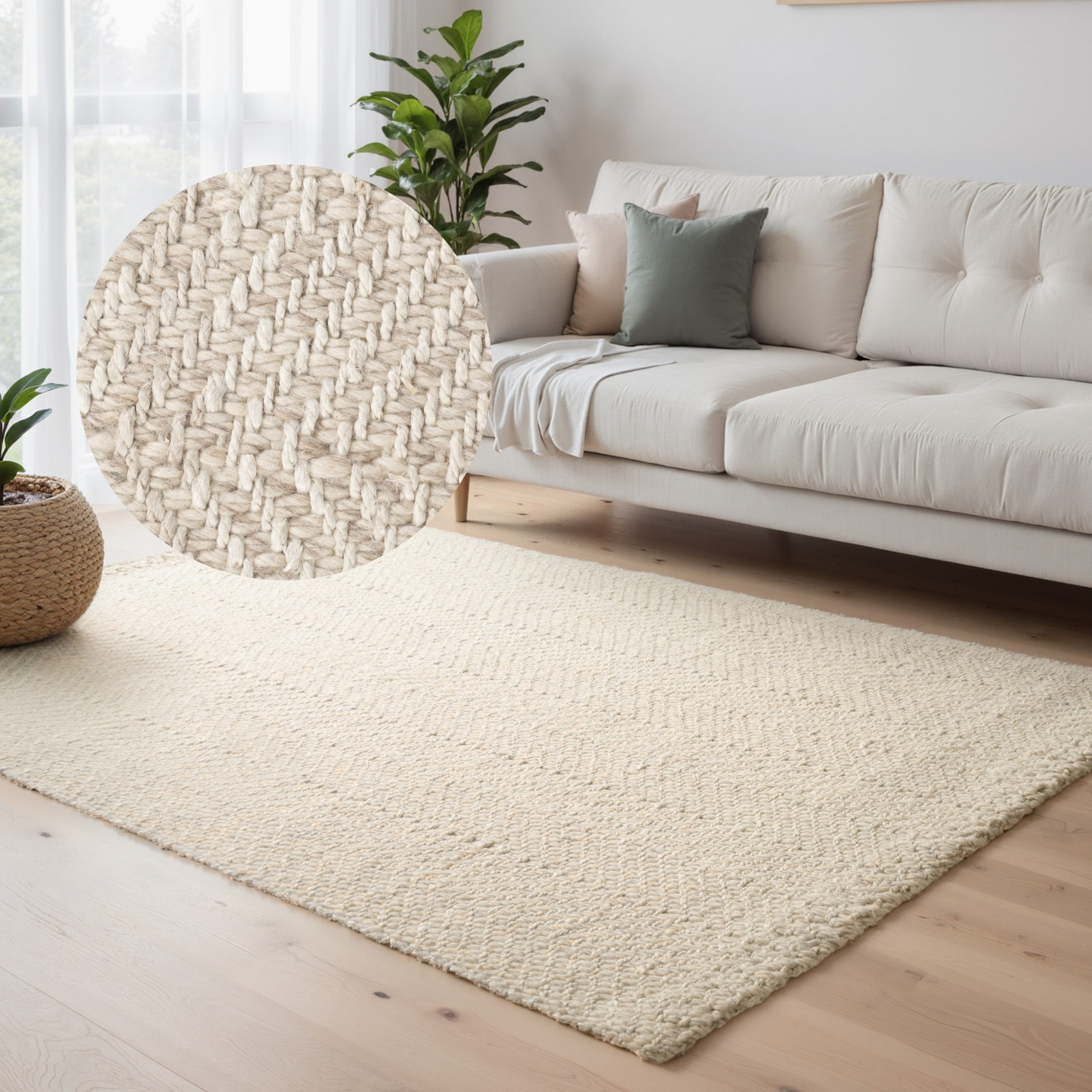 ELLE DECORATION Wollteppich Majoli | Beige