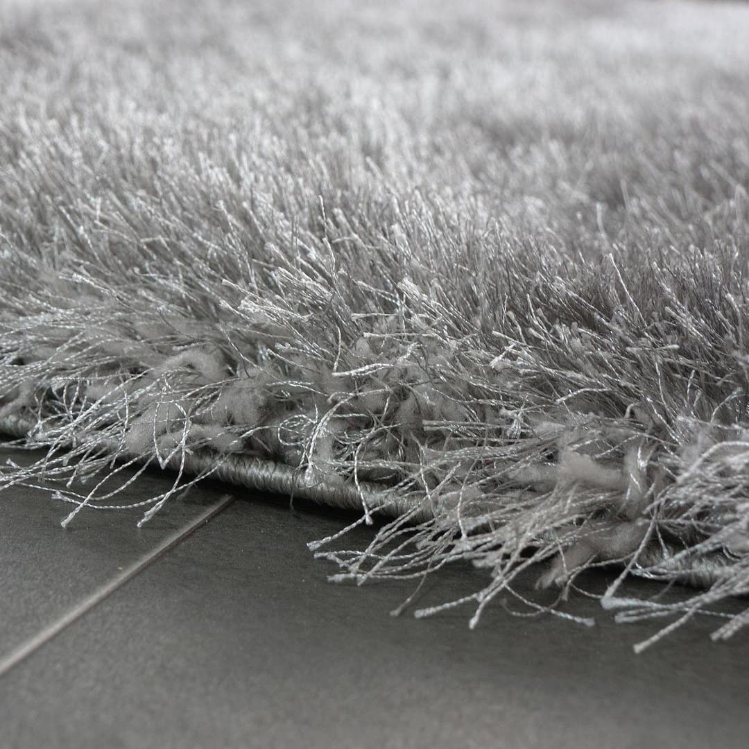 Paco Home Hochflor-Teppich Glamour 300 | Grau