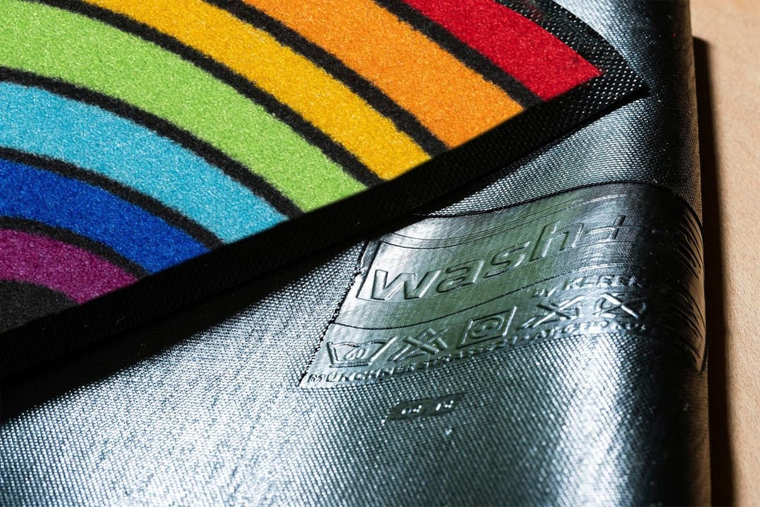wash+dry by Kleen-Tex Fußmatte Round Rainbow | Mehrfarbig