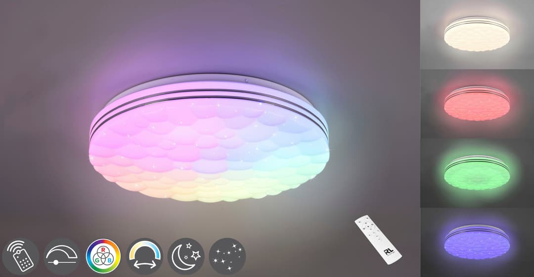 Reality Leuchten LED Deckenleuchte Tiger | Weiß