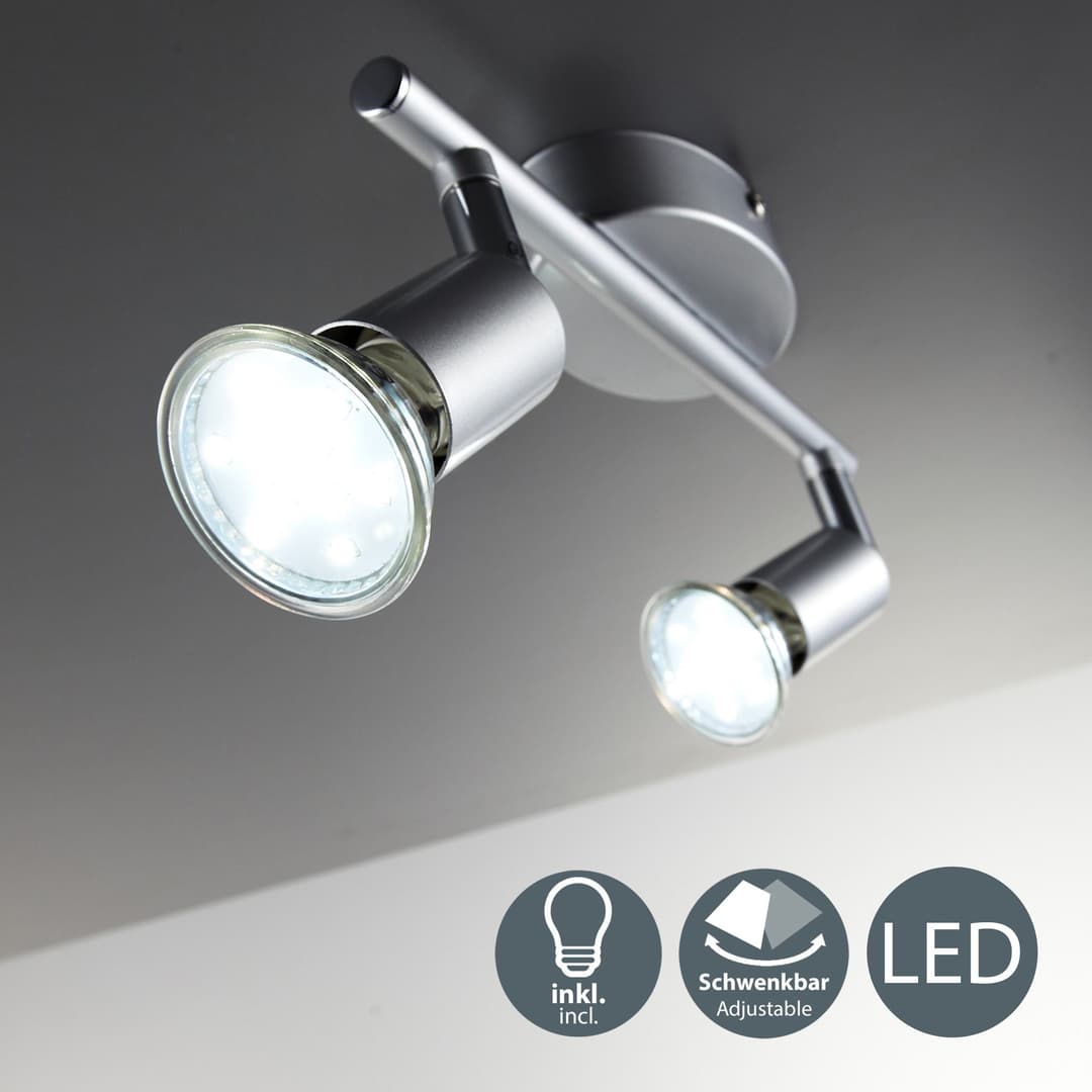 B.K.Licht LED Deckenleuchte | Silber