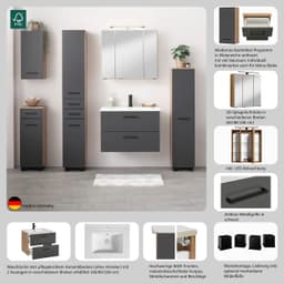 welltime Waschtisch Trento | Grau