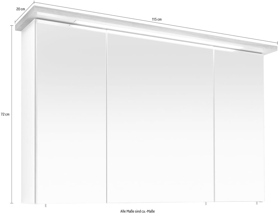 Saphir Quickset 923 Spiegelschrank | Holztöne