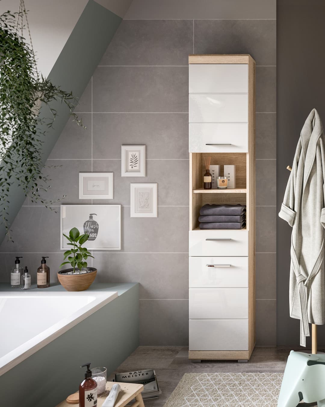welltime Hochschrank SIENA | Holztöne