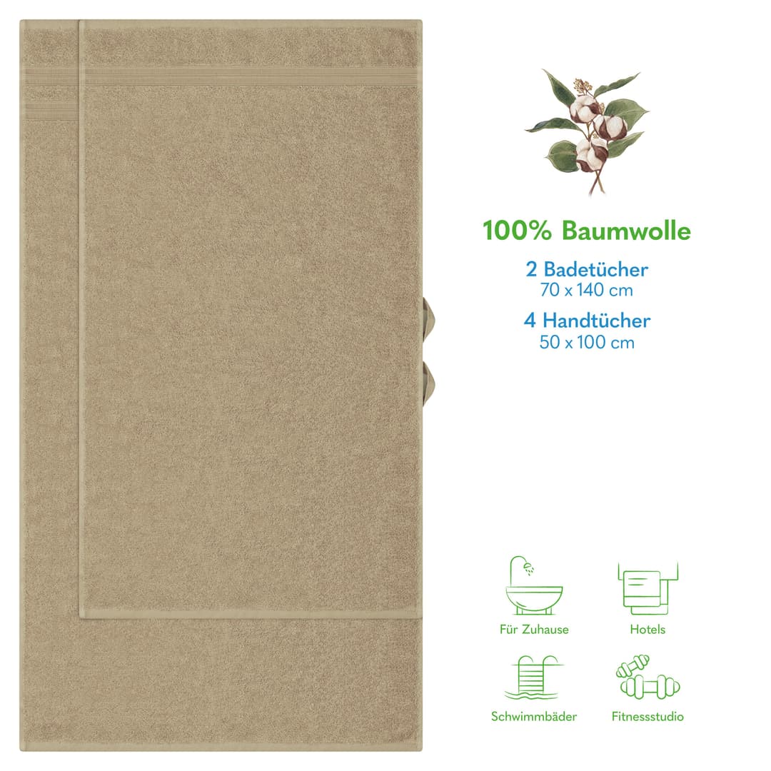 HAMMETEX Handtuch Set | Beige