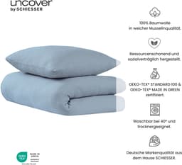 uncover by SCHIESSER Bettwäsche Lennox | Blau