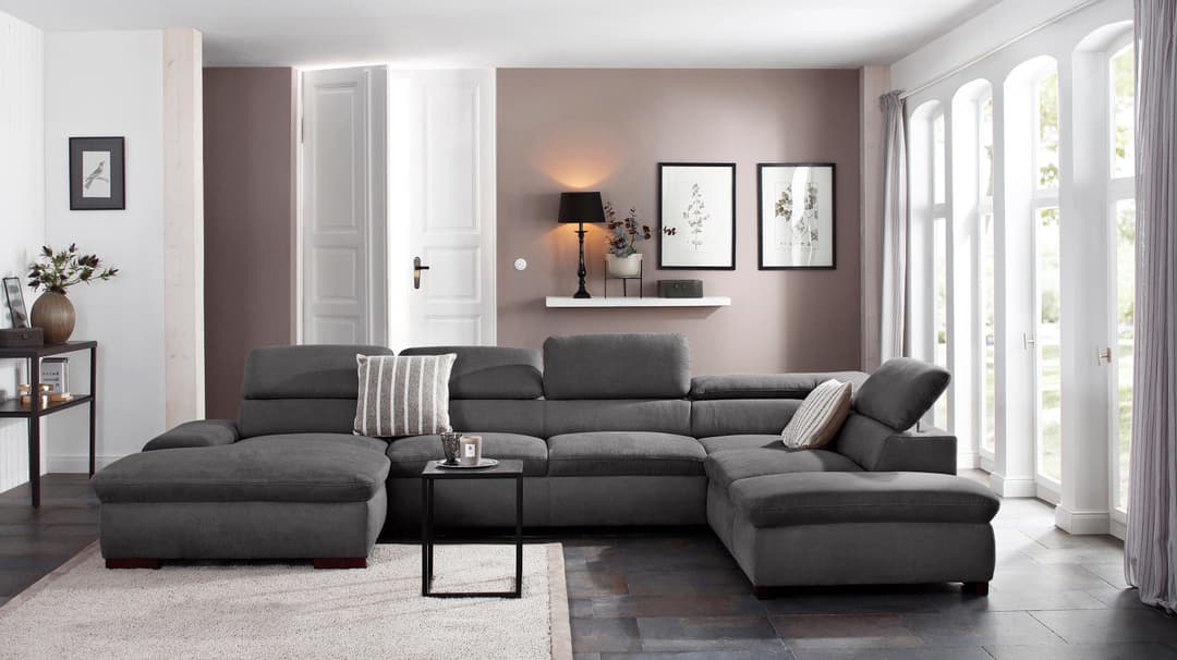 Home affaire Wohnlandschaft Alberto U-Form | Grau