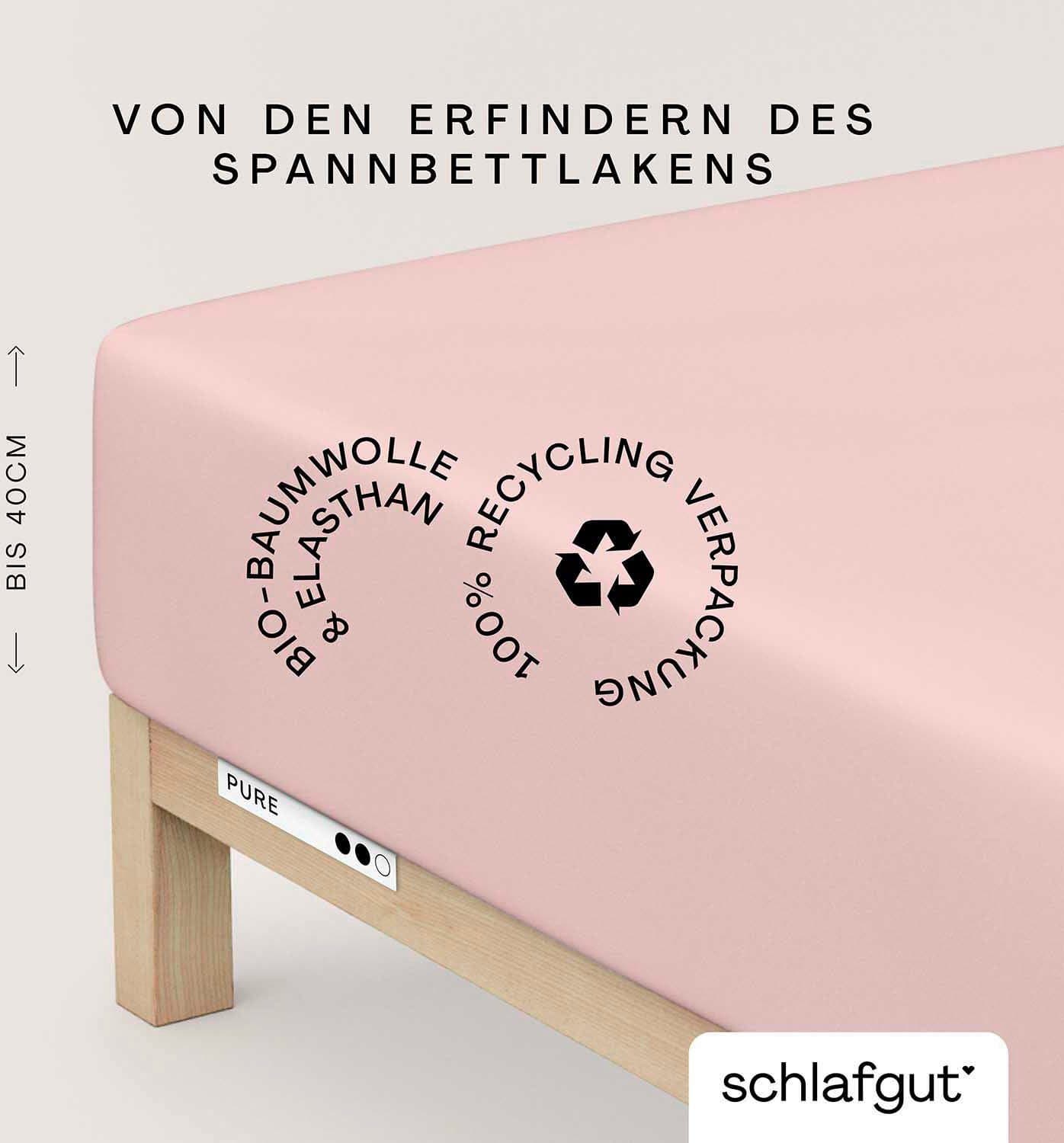 Schlafgut Spannbettlaken PURE BOXSPRING | Rosa