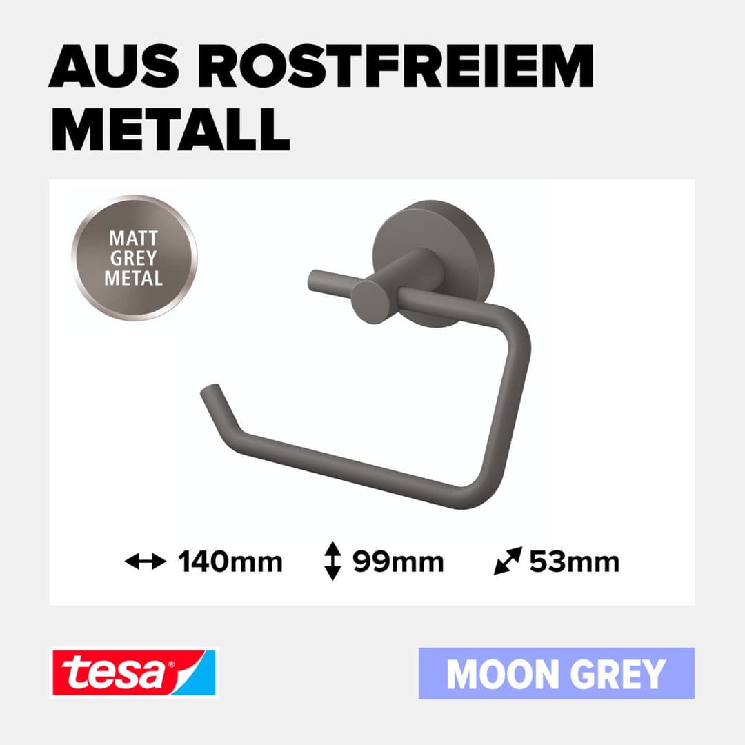tesa Toilettenpapierhalter MOON | Grau