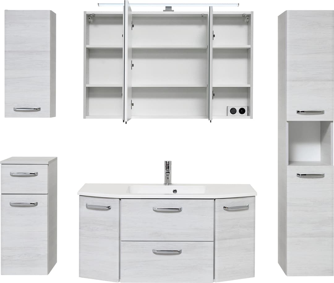 Saphir Quickset 936 Badmöbel-Set | Holztöne