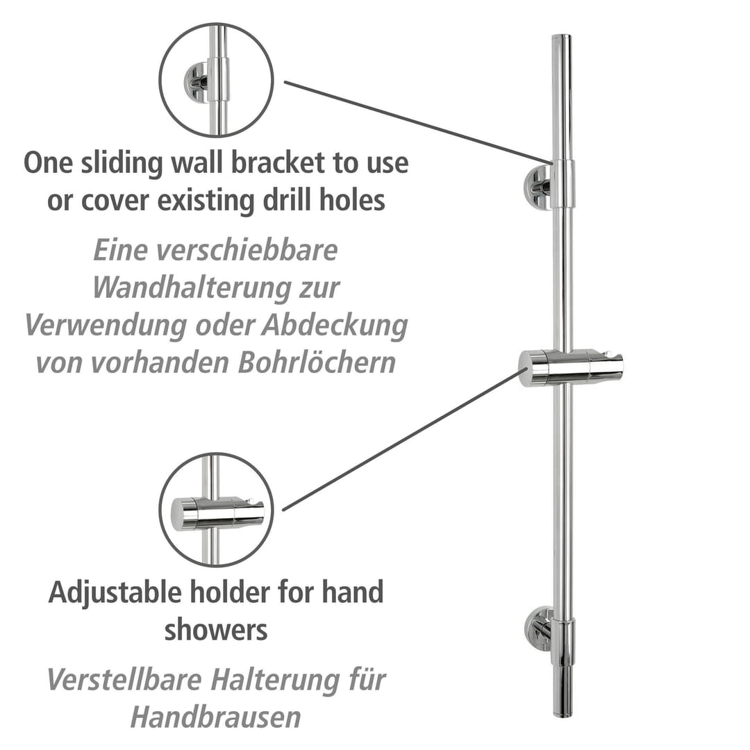 WENKO Duschstange Basic, Chrom | Silber