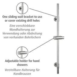 WENKO Duschstange Basic, Chrom | Silber