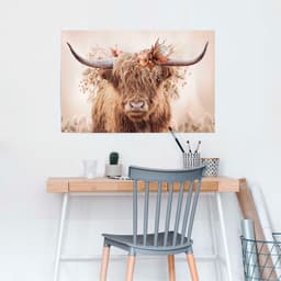 Reinders! Poster Highlander in Blumen | Braun