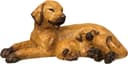 Ambiente Haus Dekofigur Hund mit Welpe, liegend | Braun