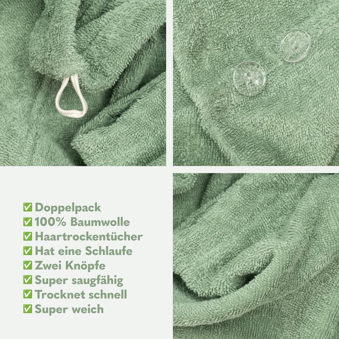 HAMMETEX Turban-Handtuch | Grün