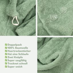 HAMMETEX Turban-Handtuch | Grün