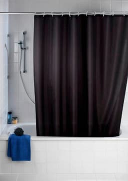 WENKO Duschvorhang Uni Black | Schwarz