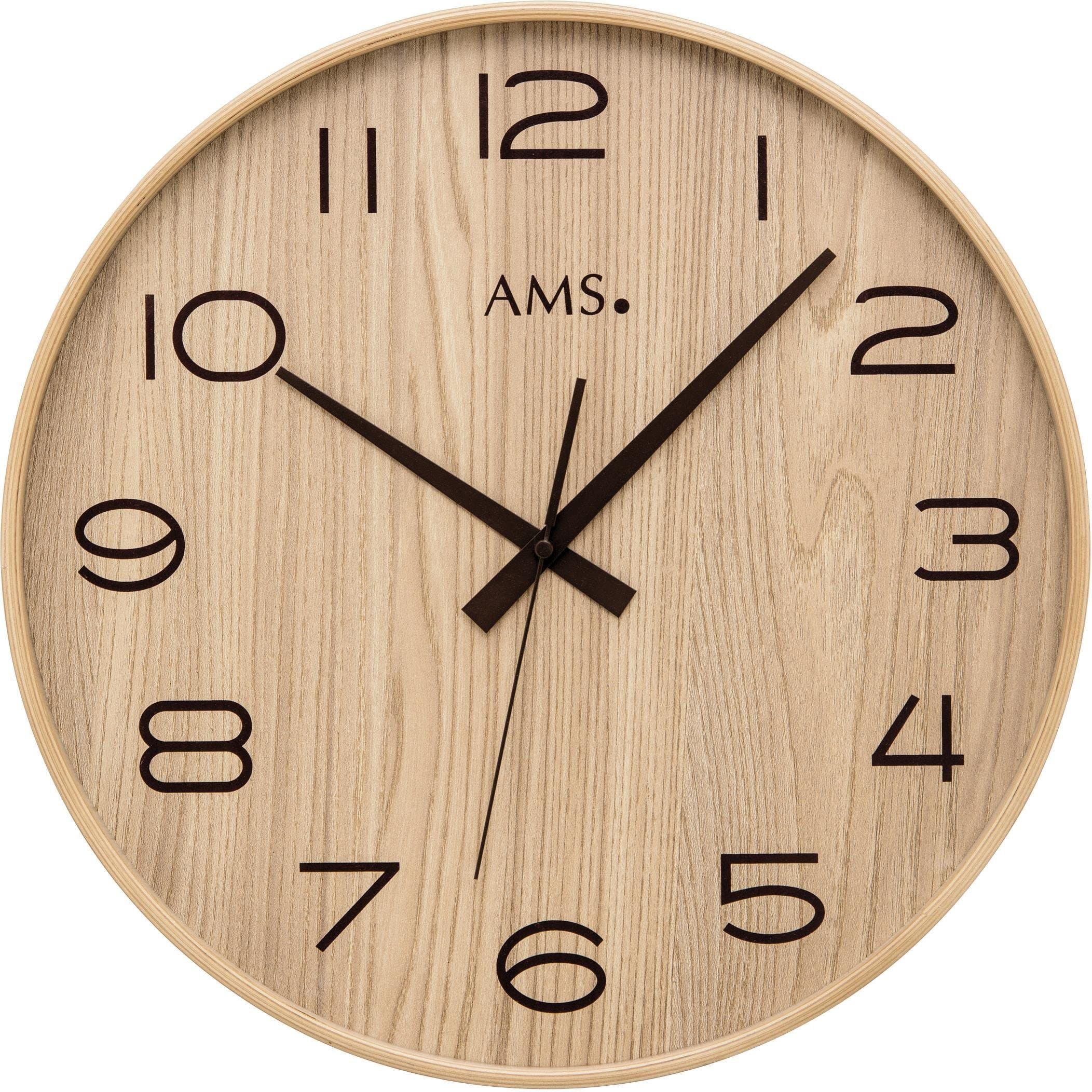 AMS Funkwanduhr F5522 | Holztöne