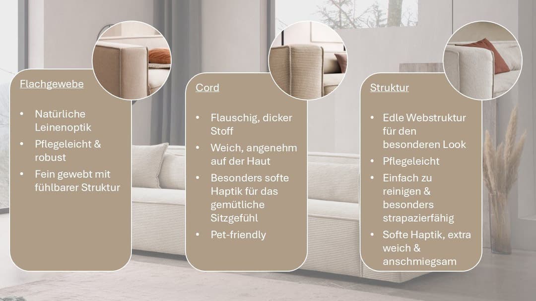 LeGer Home by Lena Gercke 3-Sitzer PIARA | Beige