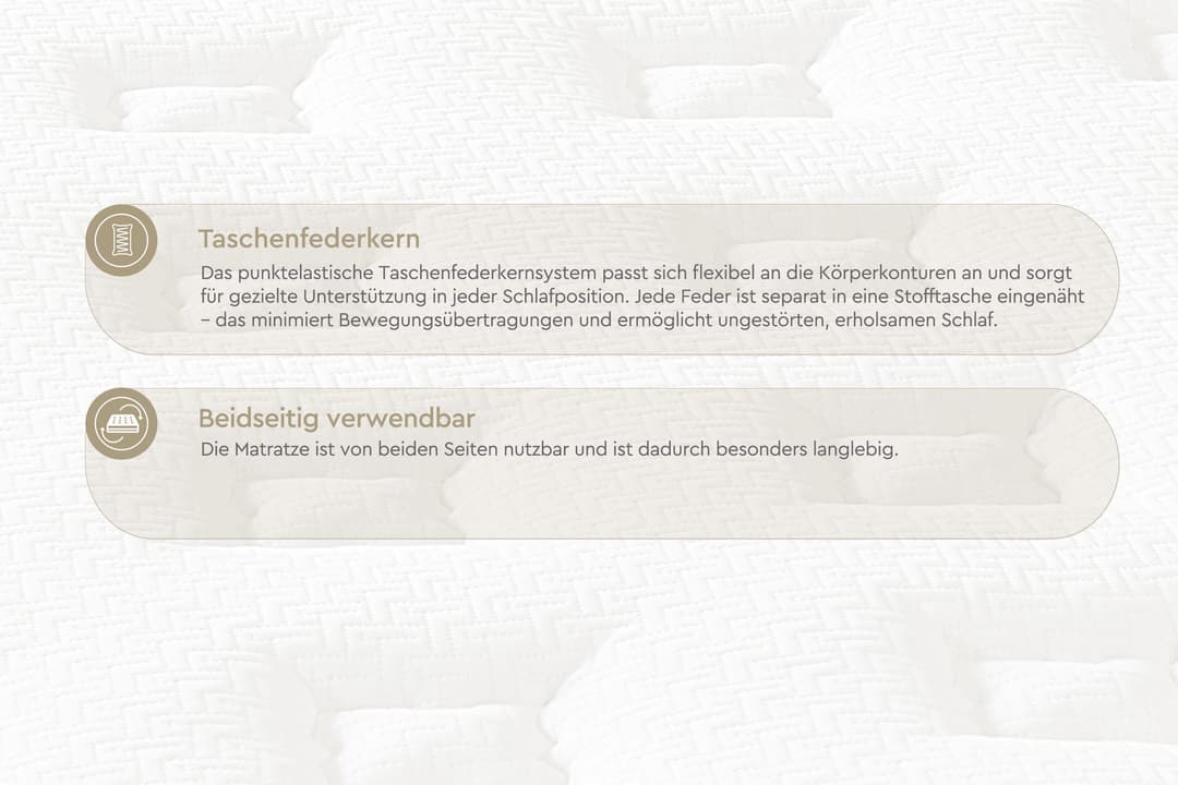 Taschenfederkernmatratze Majestät Premium | Beige