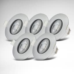 B.K.Licht LED Einbauleuchte 5er Set | Silber