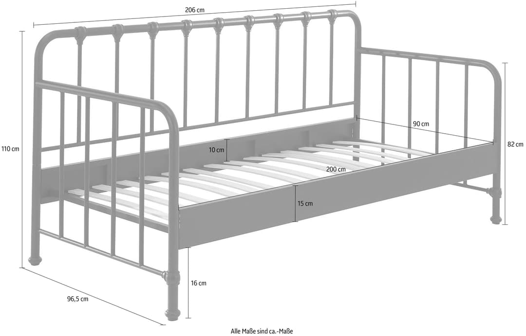 Vipack Jugendbett Bronxx Daybett | Schwarz