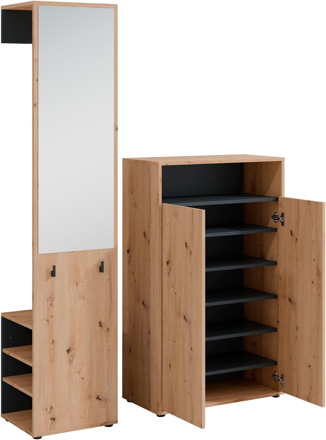 byLIVING Garderoben-Set Lyon | Holztöne