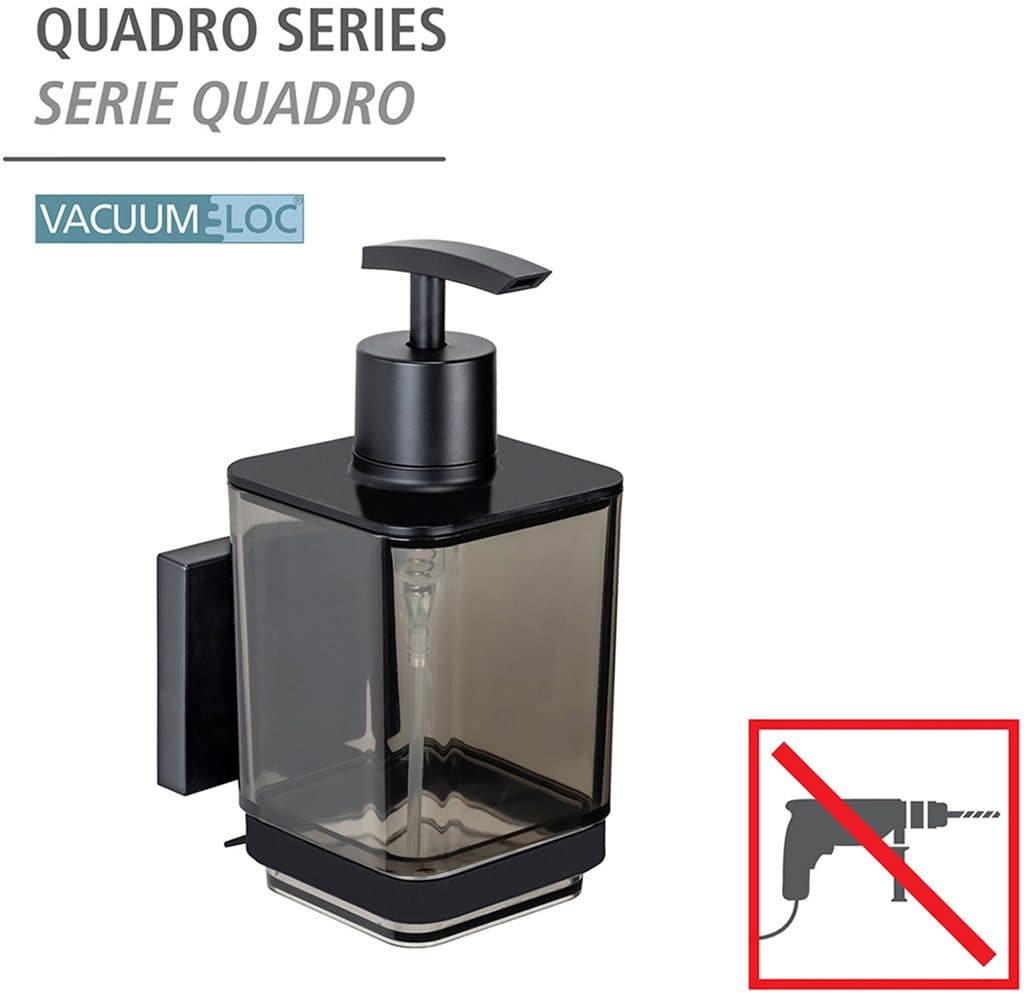 Wenko Seifenspender Vacuum-Loc® Modell Quadro | Schwarz
