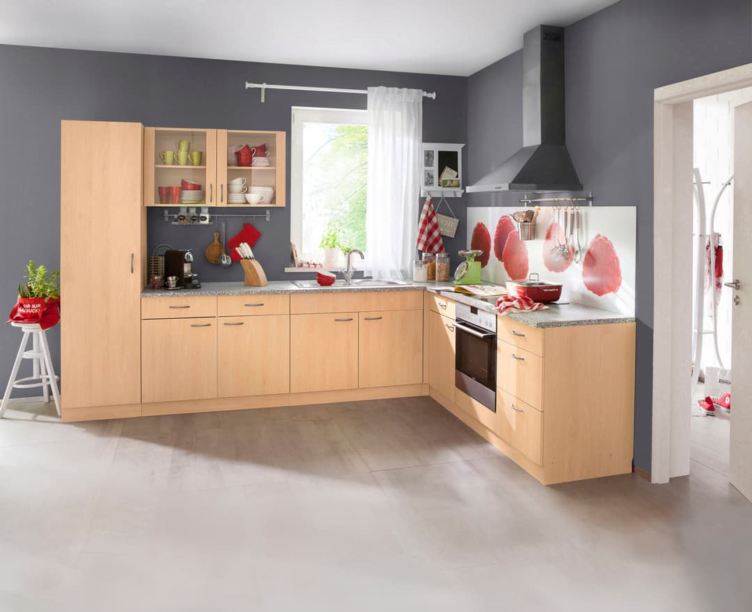 wiho Küchen Seitenschrank Kiel 50 cm breit | Holztöne