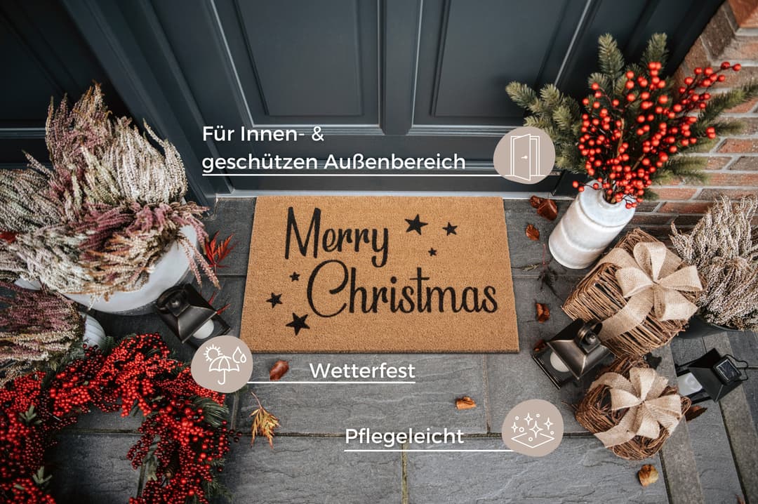 HANSE Home Fußmatte Christmas Stars | Holztöne