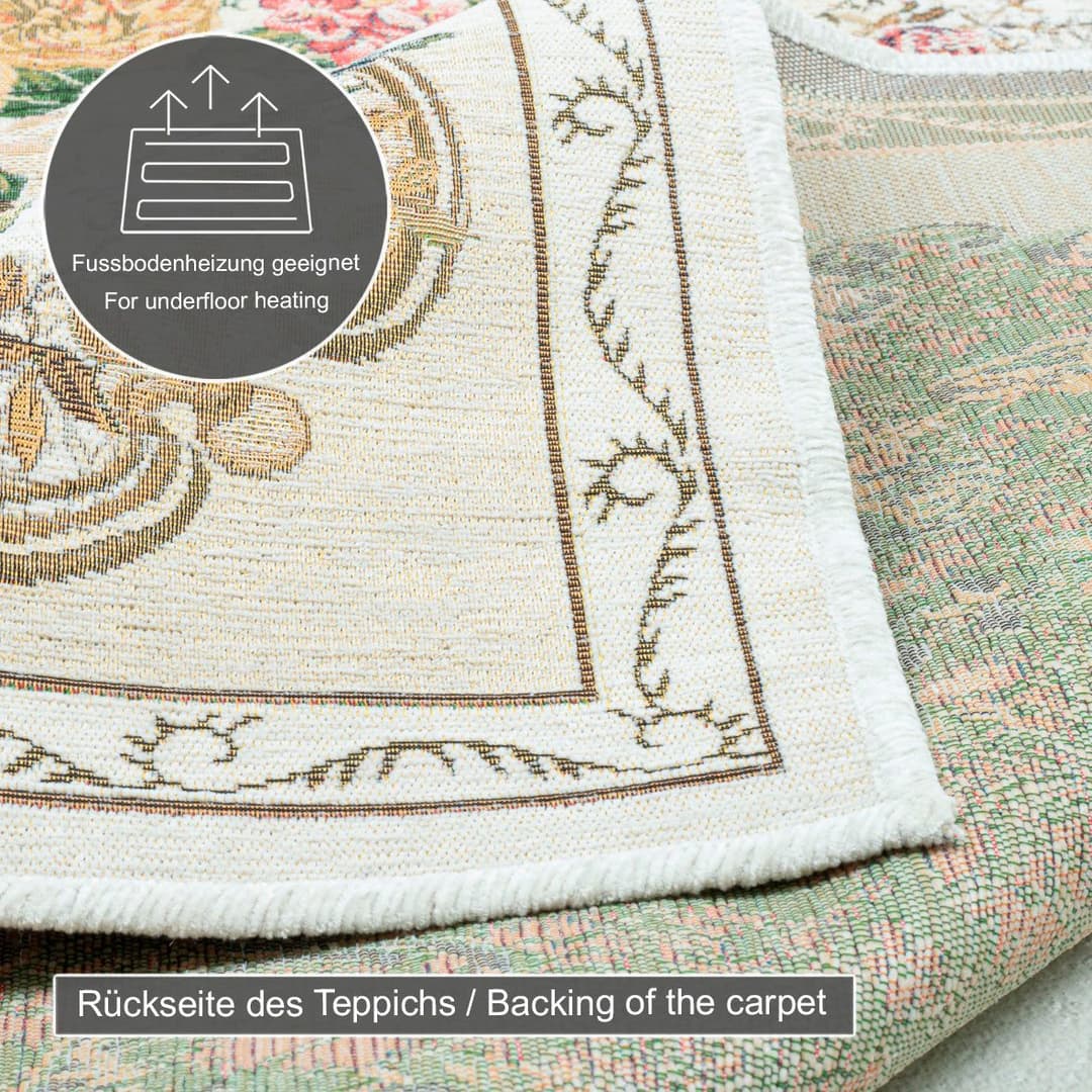 THEKO Teppich Flomi Floral | Beige