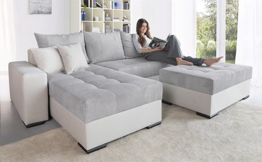 COLLECTION AB Ecksofa Josy L-Form | Grau