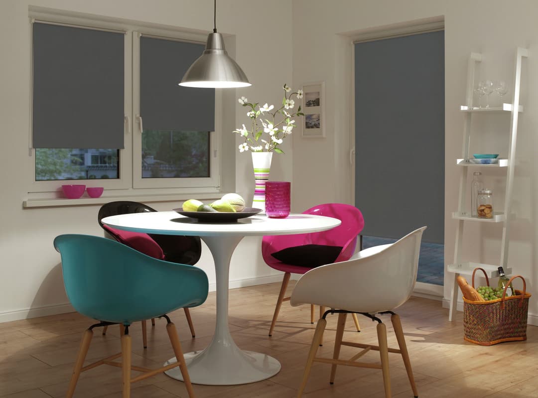Seitenzugrollo Thermo Klemmrollo Energiesparend | Grau