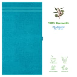 HAMMETEX Duschtuch 2er Set | Türkis