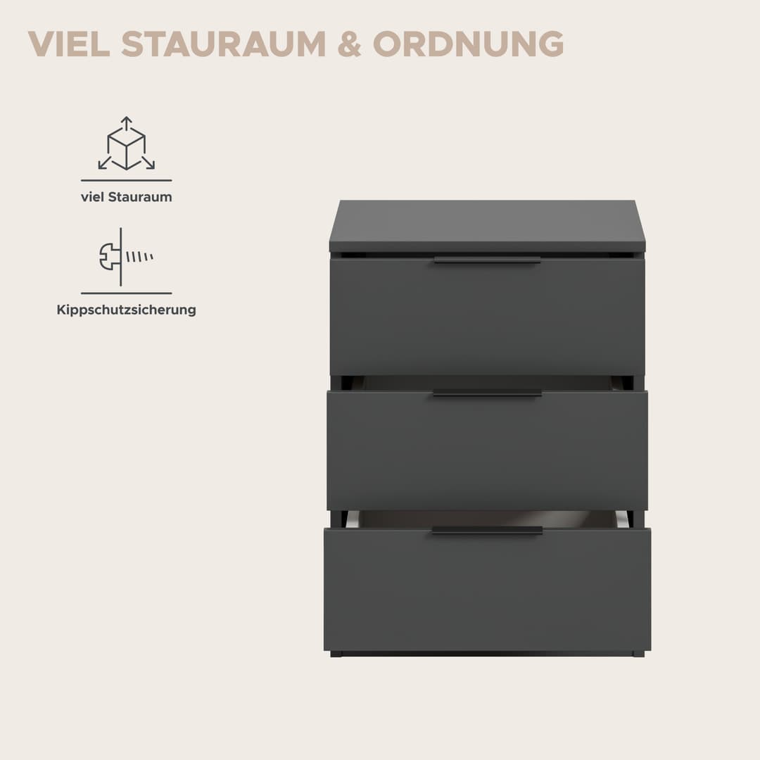 Home affaire Nachtkommode Skarde | Grau