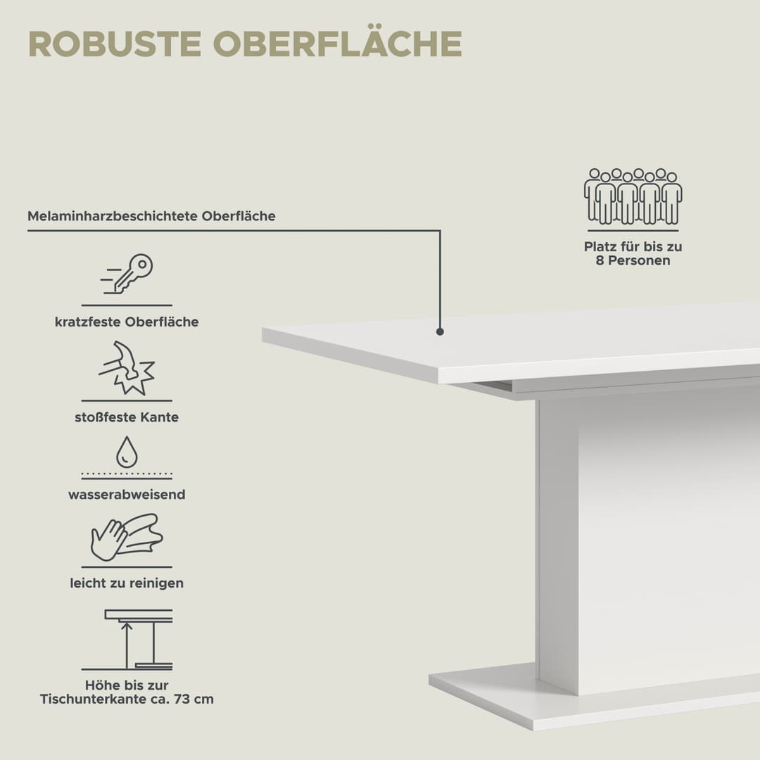 Home affaire Esstisch Motus | Weiß