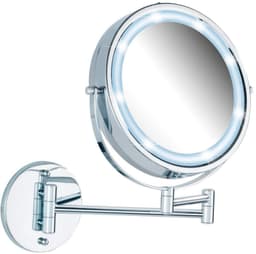 WENKO Wandspiegel Power-Loc LED Modell Lumi | Silber