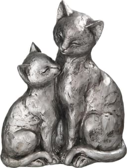 Ambiente Haus Dekofigur Katzen-Paar | Silber
