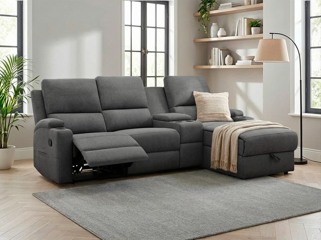 OTTO home Ecksofa NAPORI Multimediasofa | Grau