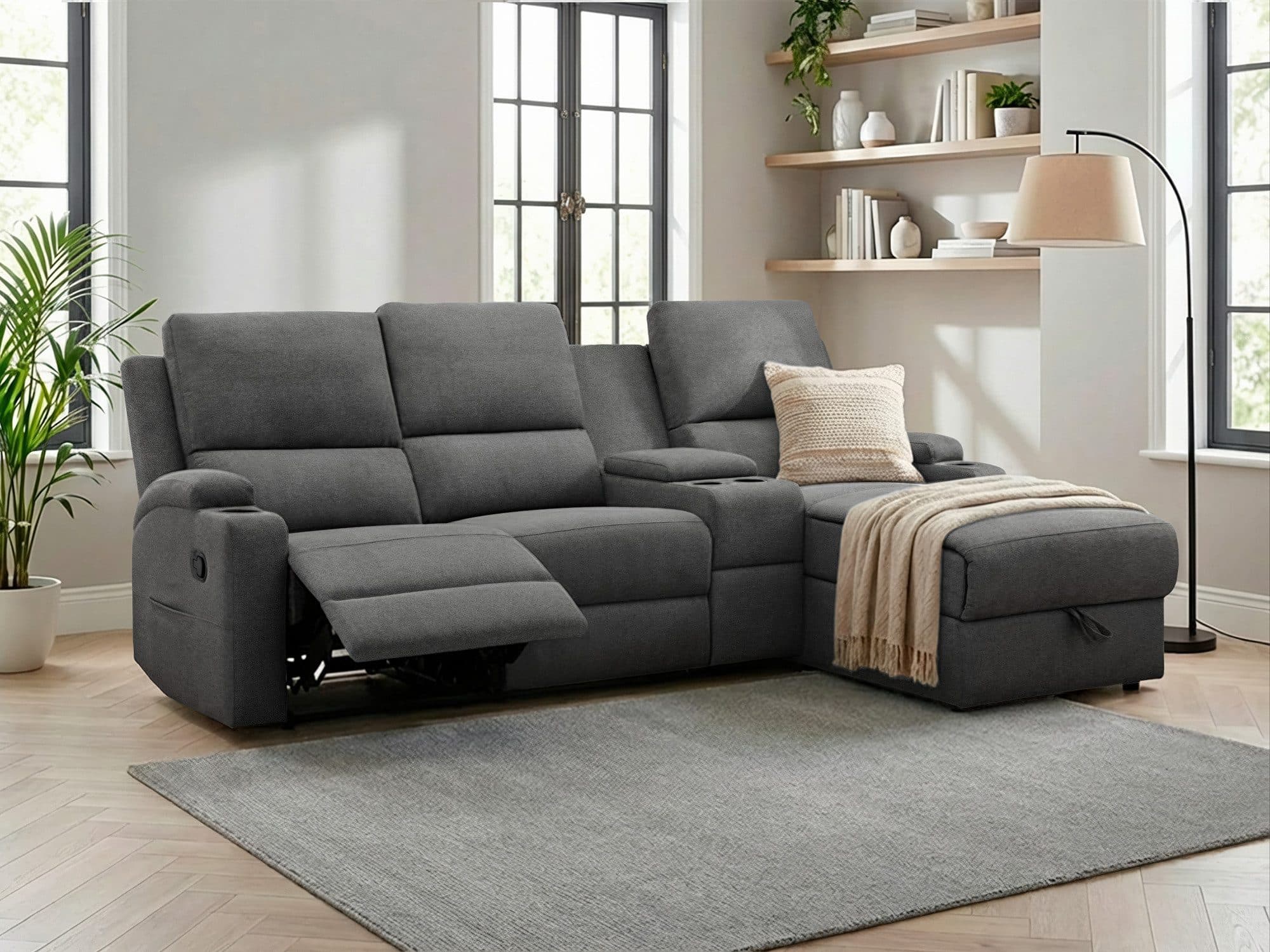 OTTO home Ecksofa NAPORI Multimediasofa | Grau
