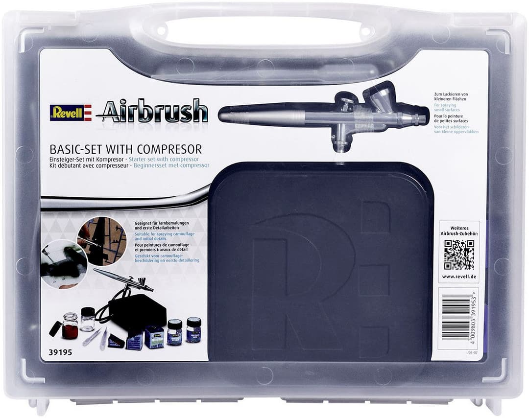Revell Airbrush Basic Set mit Kompressor | Schwarz