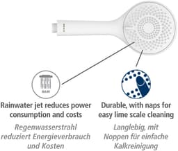 Wenko Stangenbrause-Set Watersaving | Schwarz