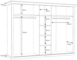 FORTE Kleiderschrank Kashmir | Holztöne