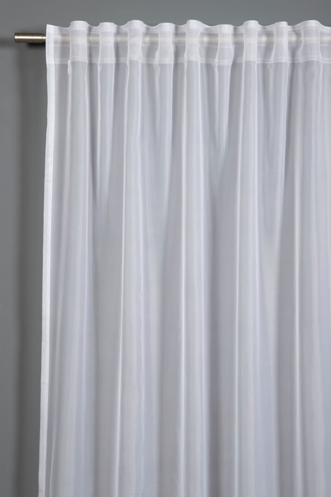 GARDINIA Gardine Schal mit Gardinenband Voile Uni | Weiß