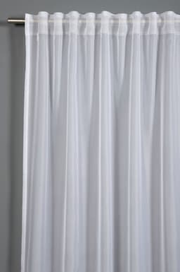 GARDINIA Gardine Schal mit Gardinenband Voile Uni | Weiß