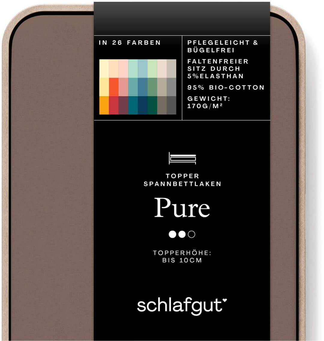 Schlafgut Spannbettlaken PURE TOPPER | Braun