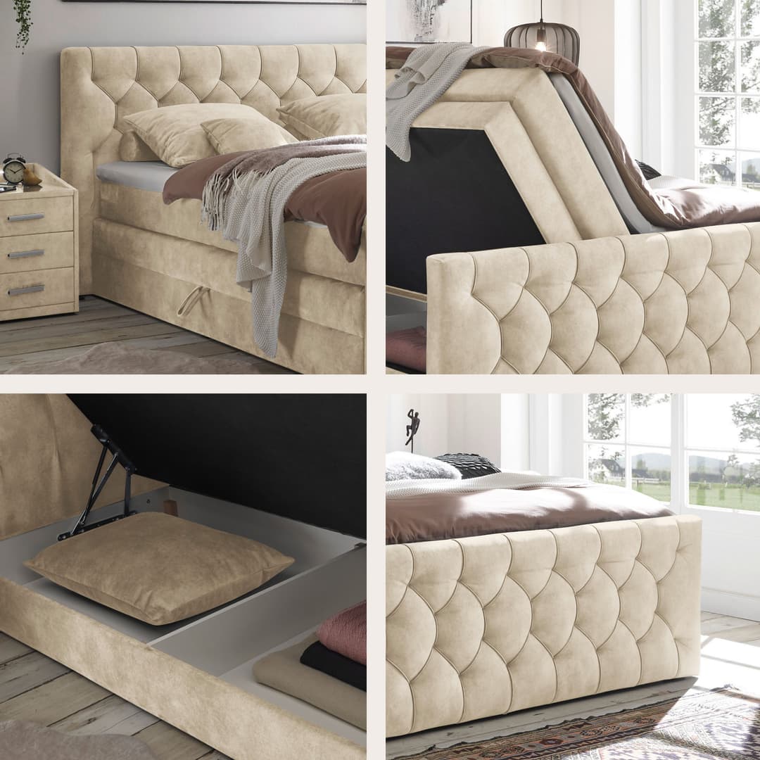 ED EXCITING DESIGN Boxspringbett "Cashfield" | Beige