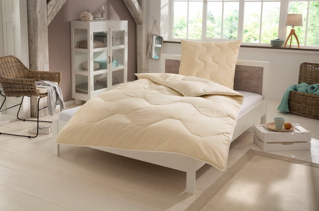 OTTO home Naturfaserbettdecke + Kopfkissen | Beige